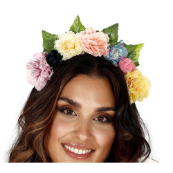 Dažādu krāsu ziedu lente matiem